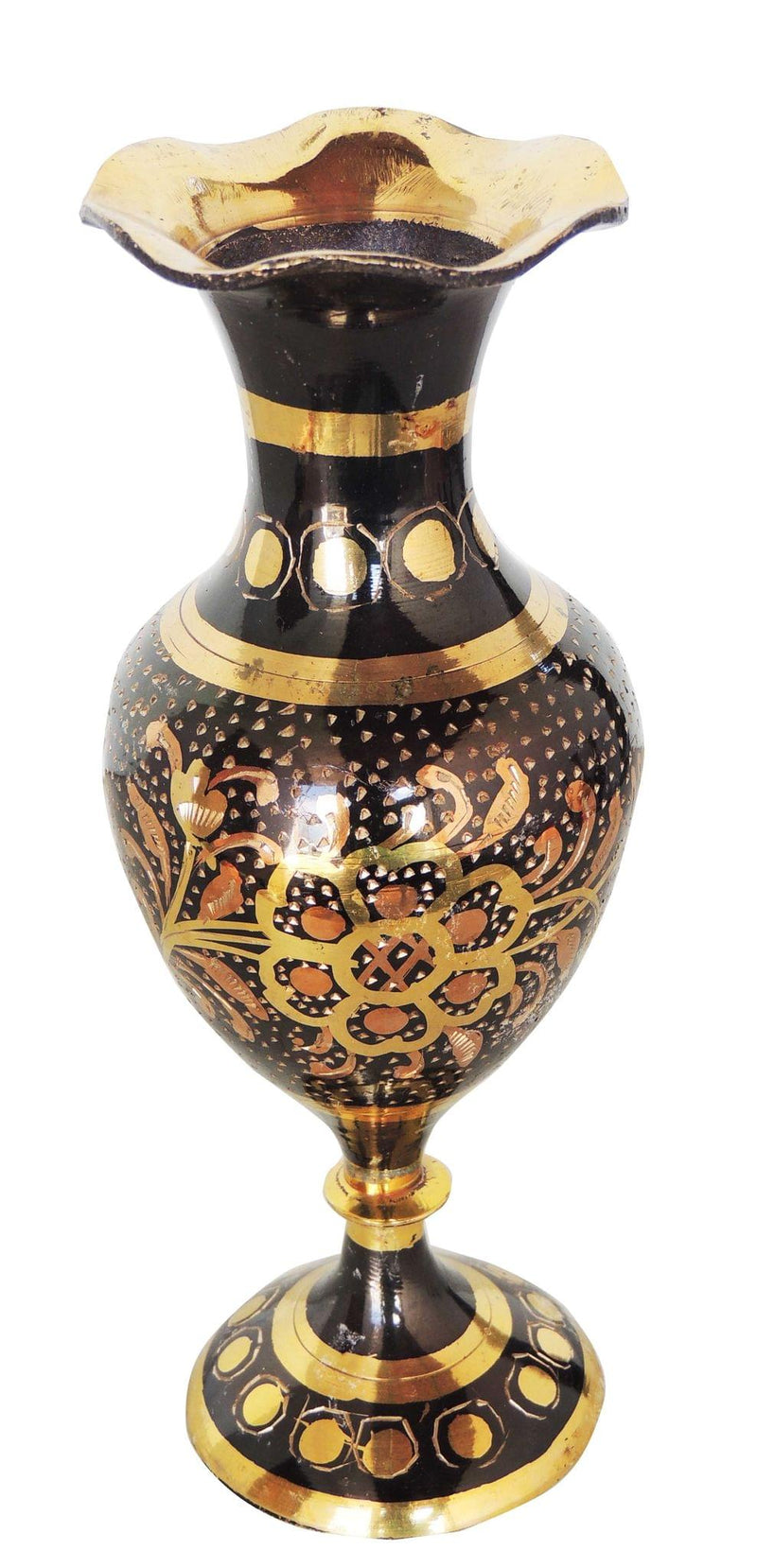 Brass & , Vase — 7.5"