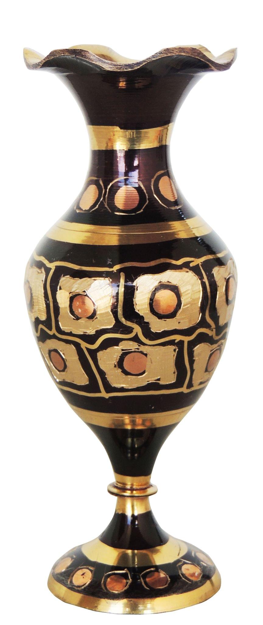 Brass & , Vase — 6"