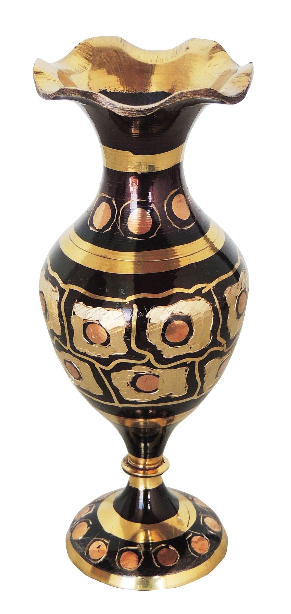 Brass & , Vase — 6"