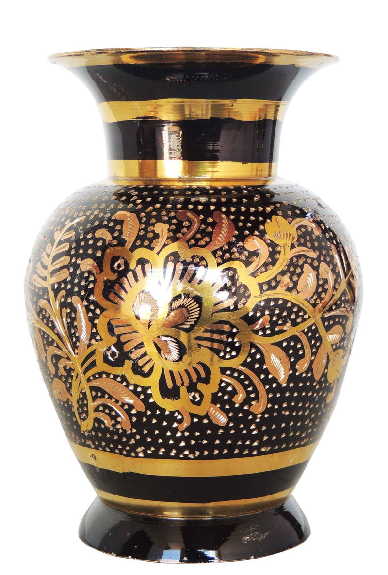 Brass & , Vase — 5.5"