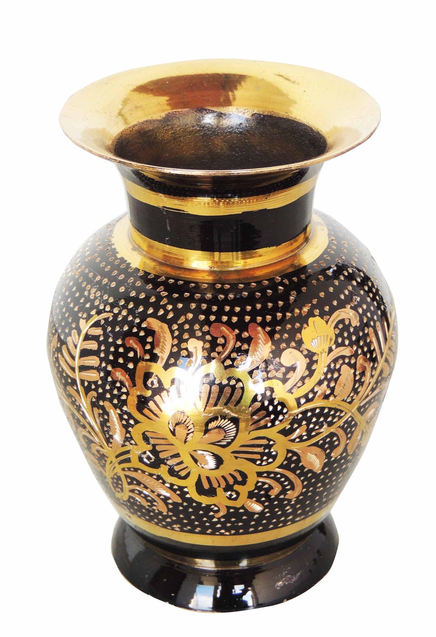 Brass & , Vase — 5.5"