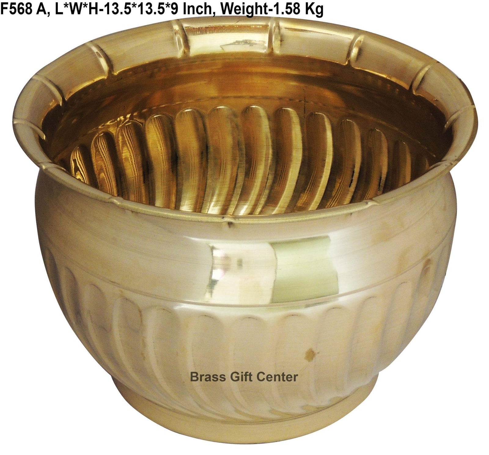 Brass planter Gamala Diameter 13.5 Inch — 9"