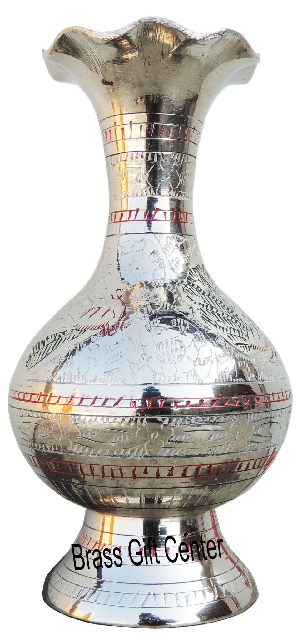 Brass & , Vase — 7.7"