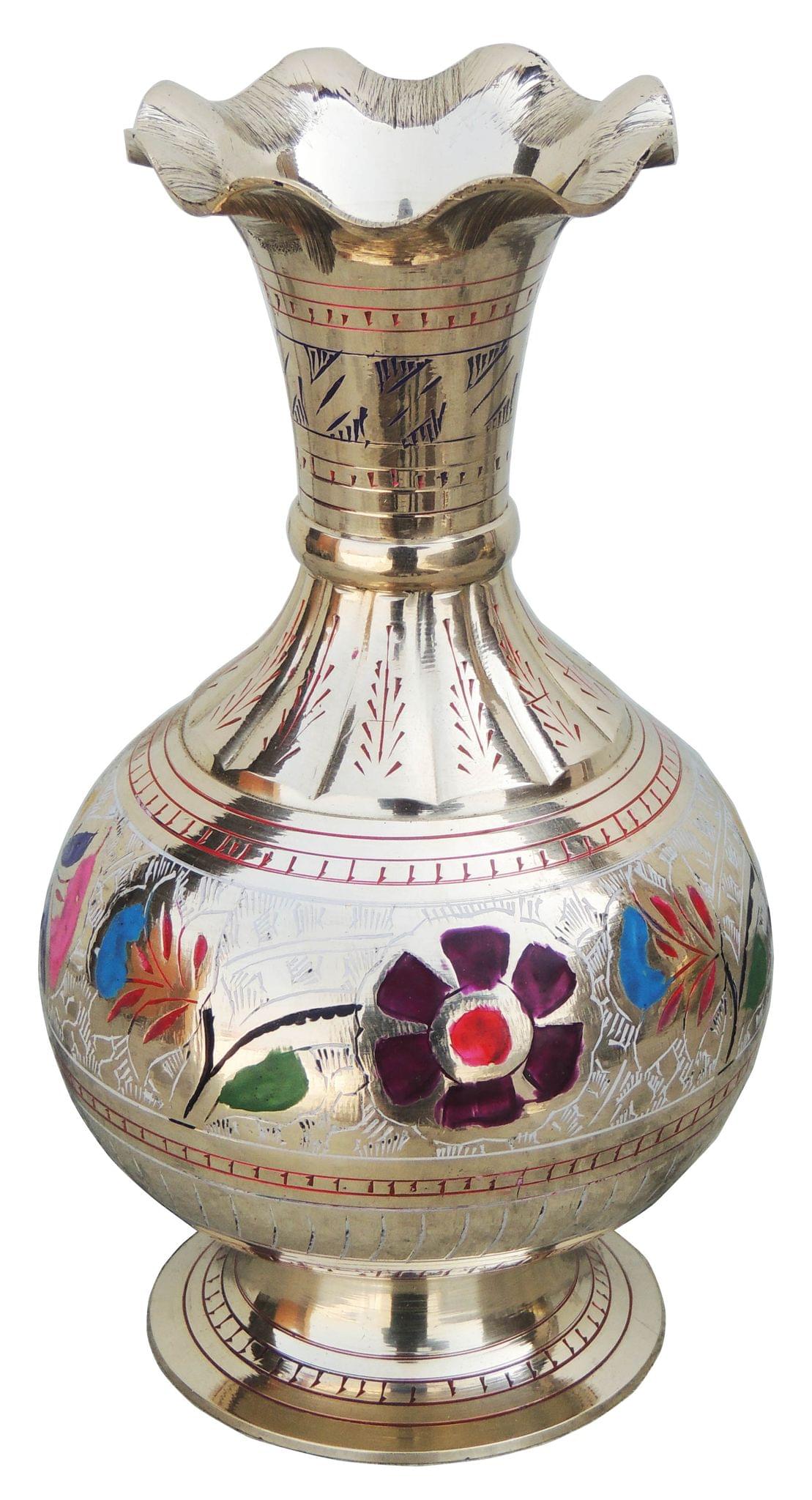 Brass & , Vase — 7.8"