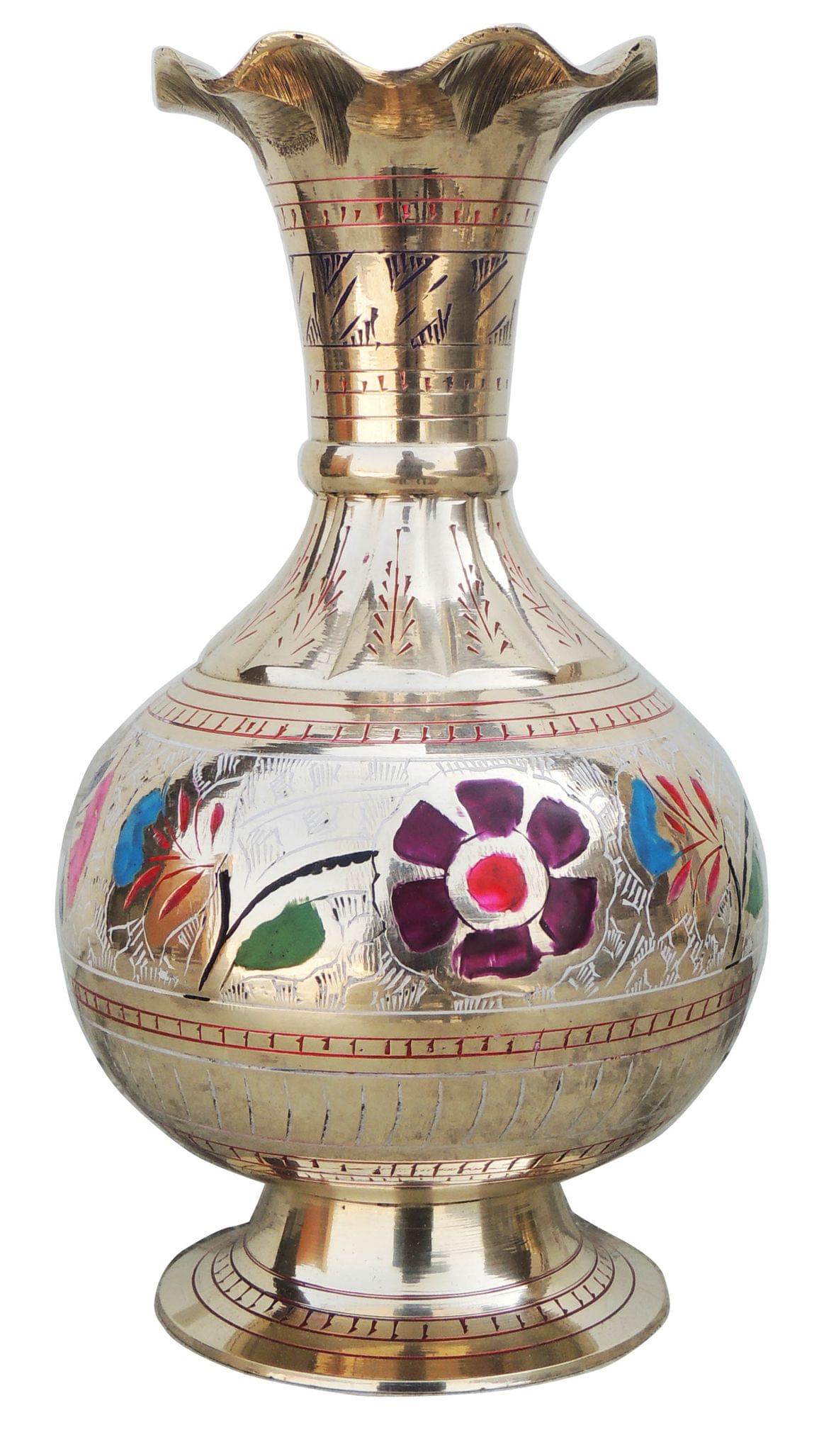 Brass & , Vase — 7.8"