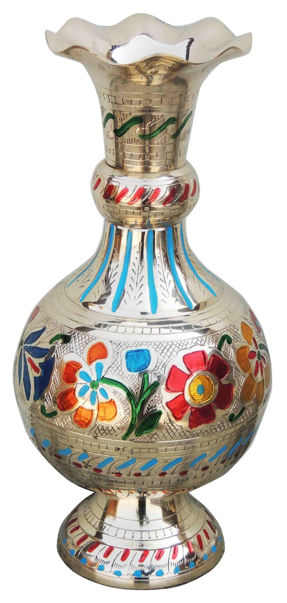 Brass & , Vase — 10.7"