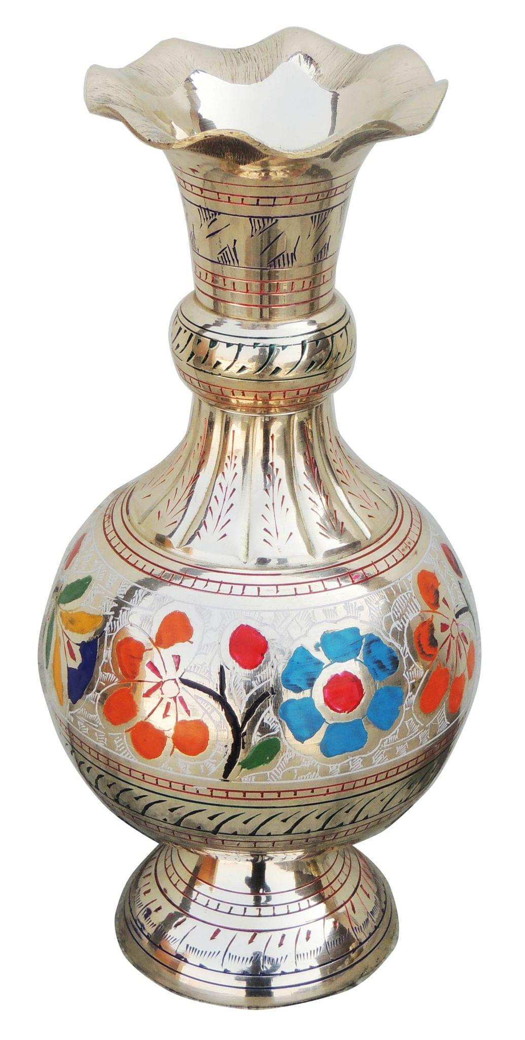 Brass & , Vase — 10.7"