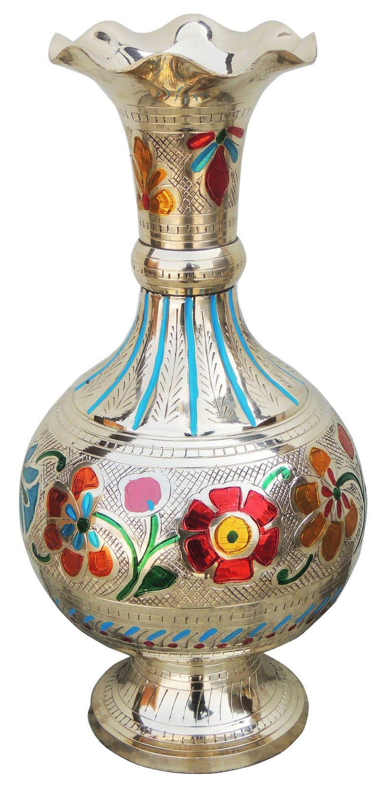 Brass & , Vase — 12"