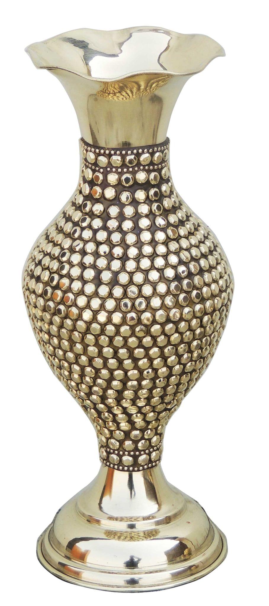Brass & , Vase — 10.5"