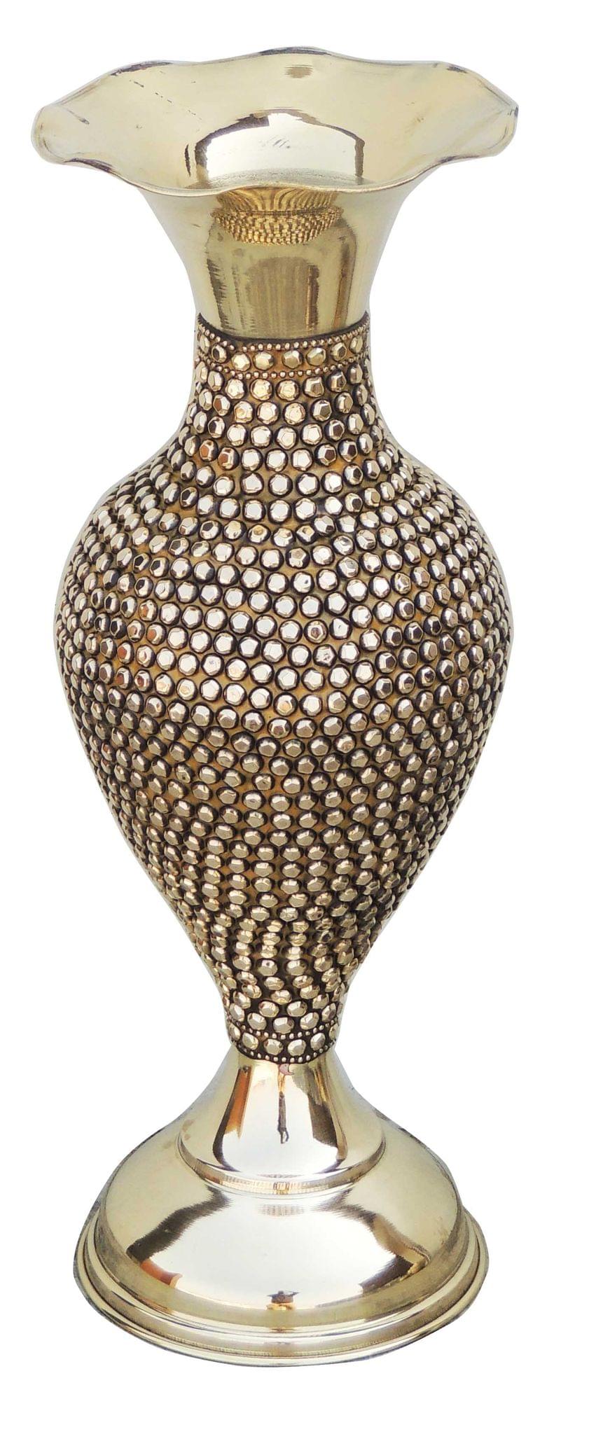 Brass & , Vase — 15.5"
