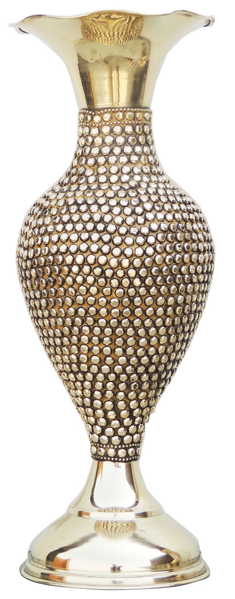 Brass & , Vase — 15.5"