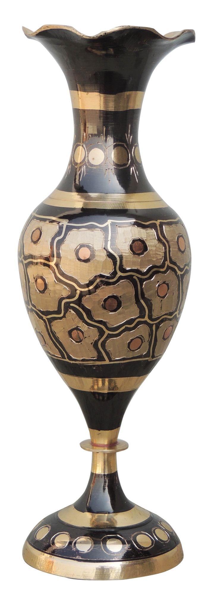 Brass & , Vase — 10.7"
