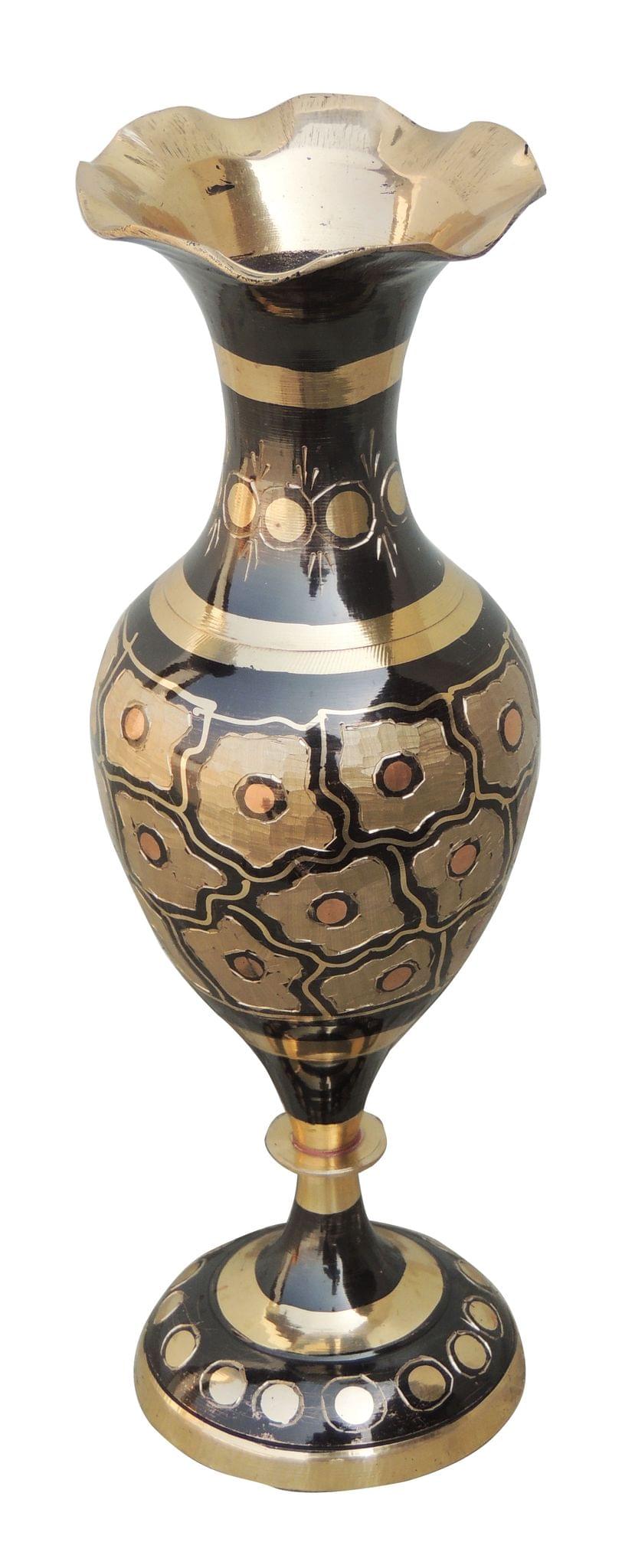 Brass & , Vase — 10.7"