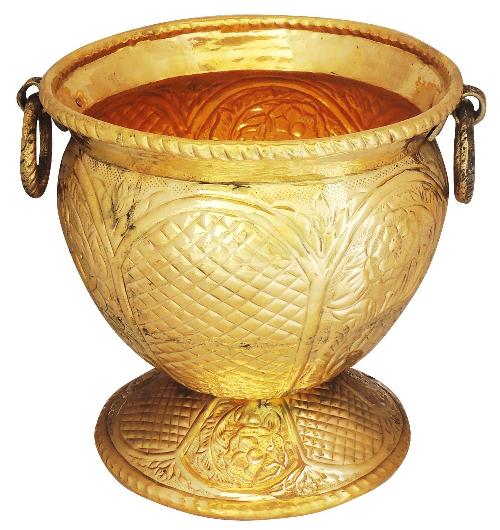Brass Planter Gamala Chatai Diameter 11 Inch weight 2.7 Kg — 11"