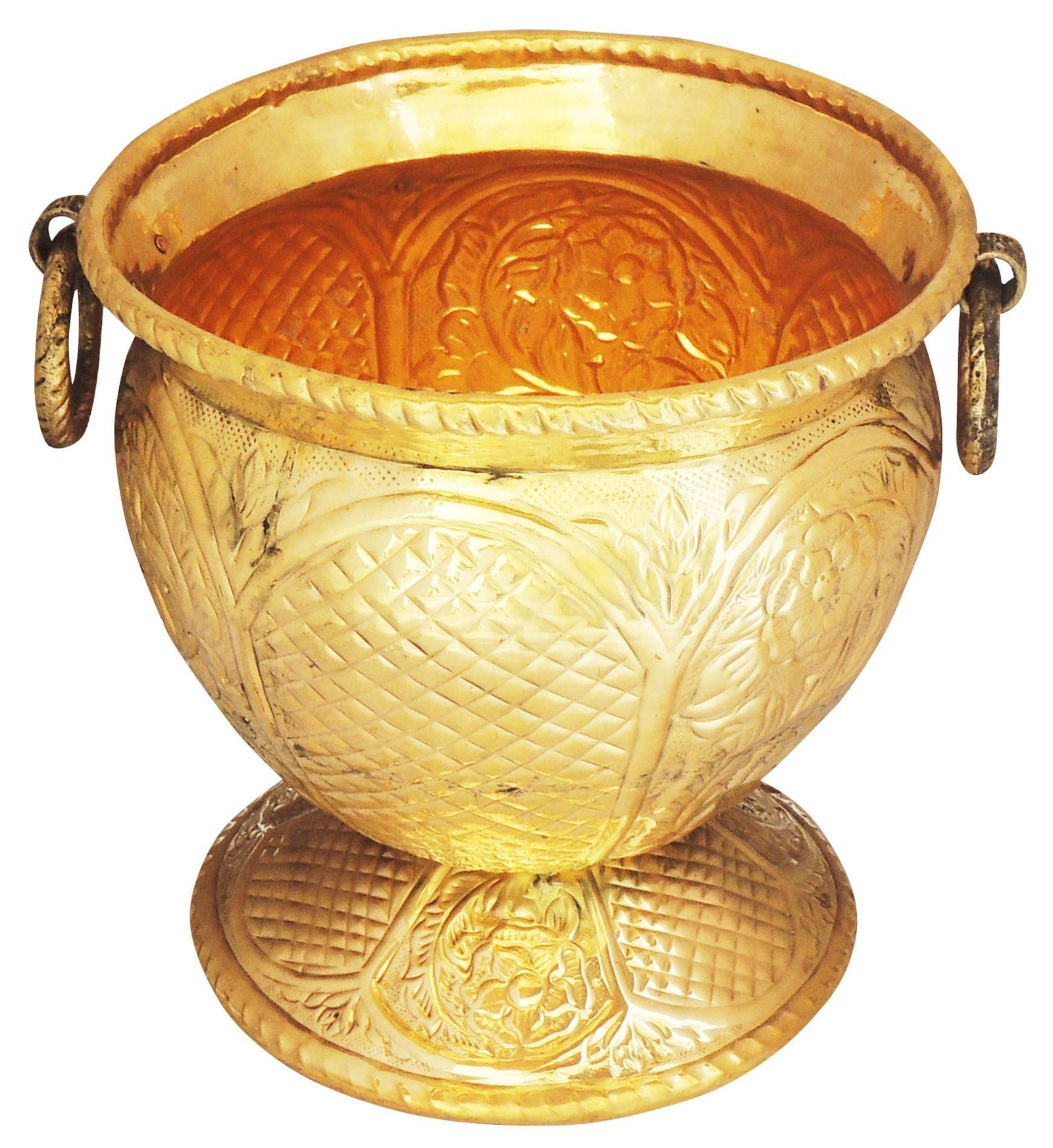 Brass Planter Gamala Chatai Diameter 11 Inch weight 2.7 Kg — 11"