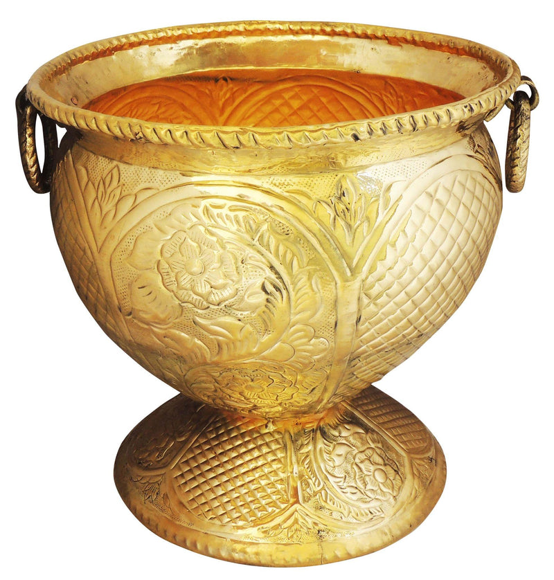 Brass planter Gamala Chatai Diameter 13 Inch weight 3 Kg — 13"