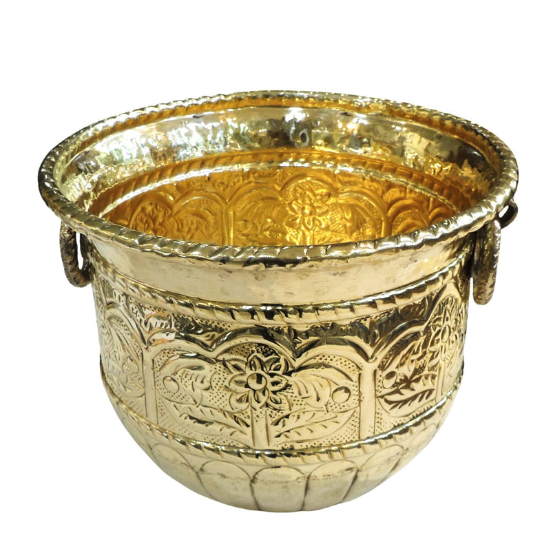 Brass Planter Gamala Chatai Diameter 11 Inch — 9"