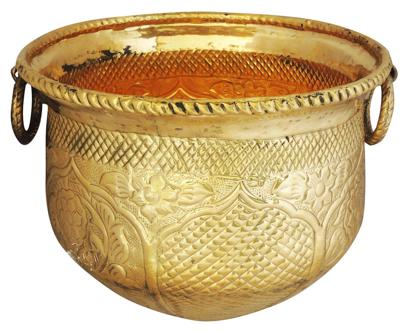 Brass Planter Gamala Chatai Diameter 13 inch weight 2.35 Kg — 10"