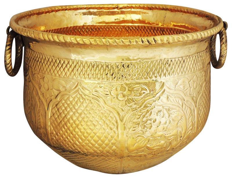 Brass Planter Gamala Chatai Diameter 15 Inch weight 2.9 Kg — 11.5"