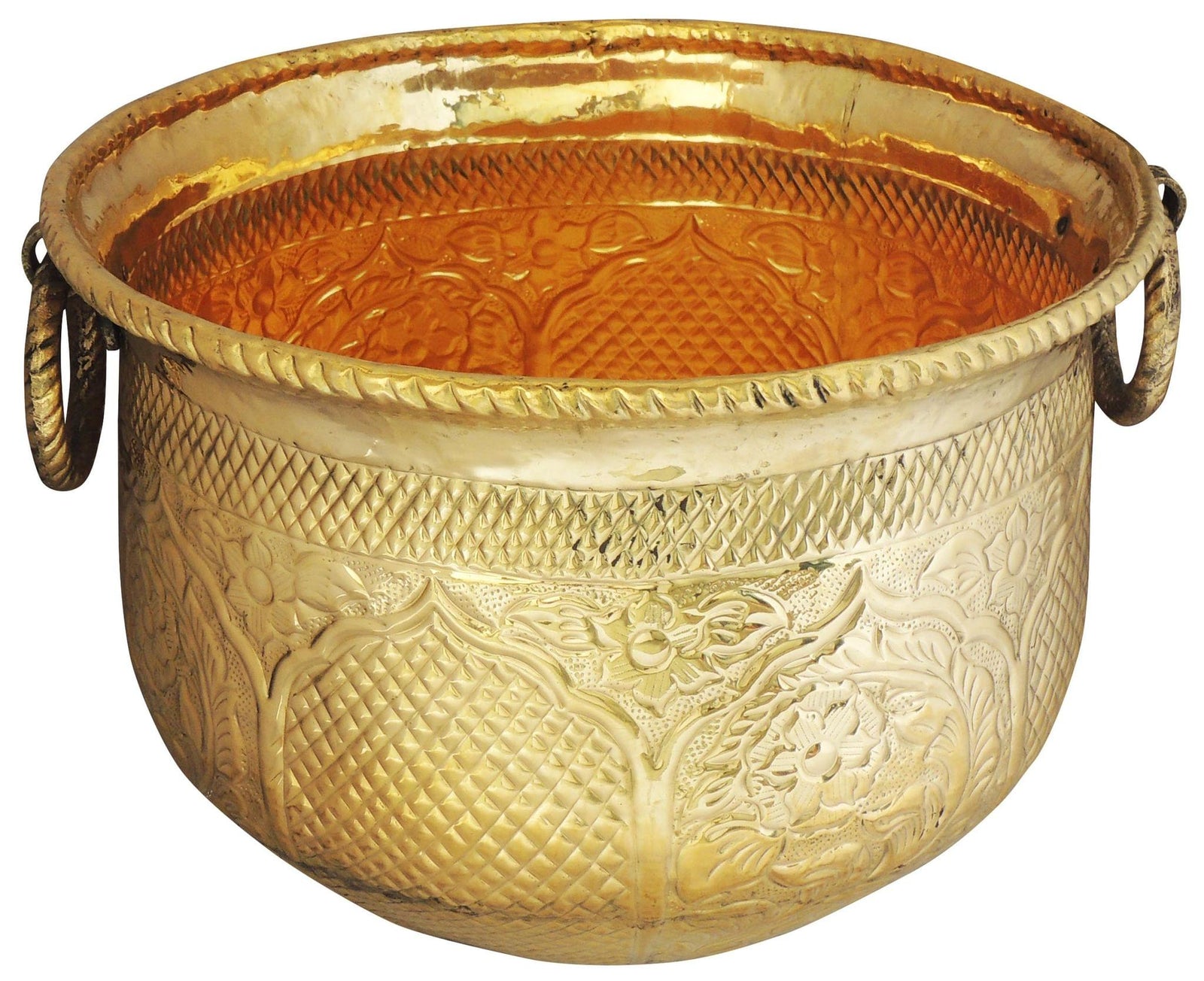 Brass Planter Gamala Chatai Diameter 15 Inch weight 2.9 Kg — 11.5"