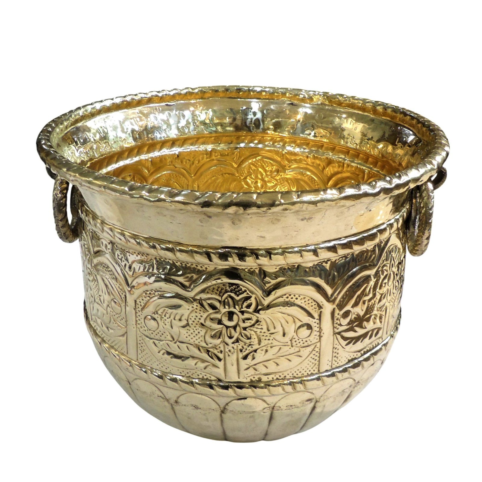 Brass planter Gamala Chatai Diameter — 14.5"