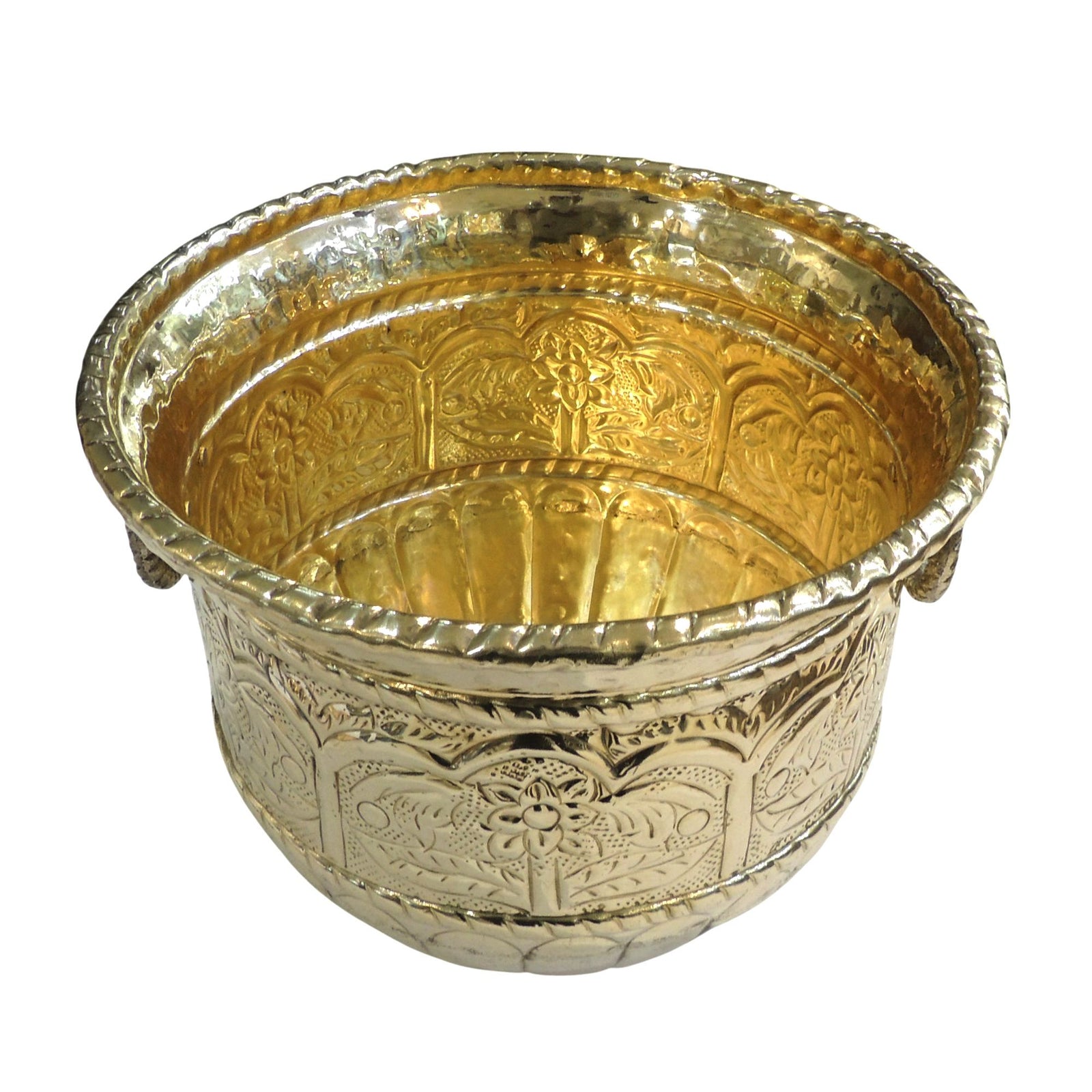 Brass planter Gamala Chatai Diameter — 14.5"