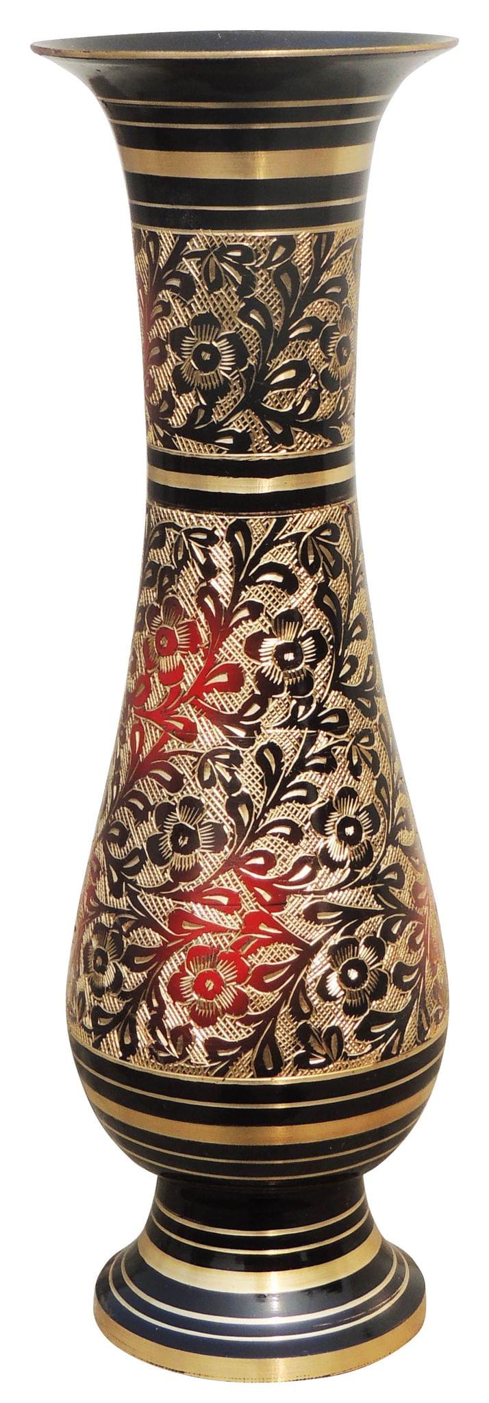 Brass & , Vase — 10.9"