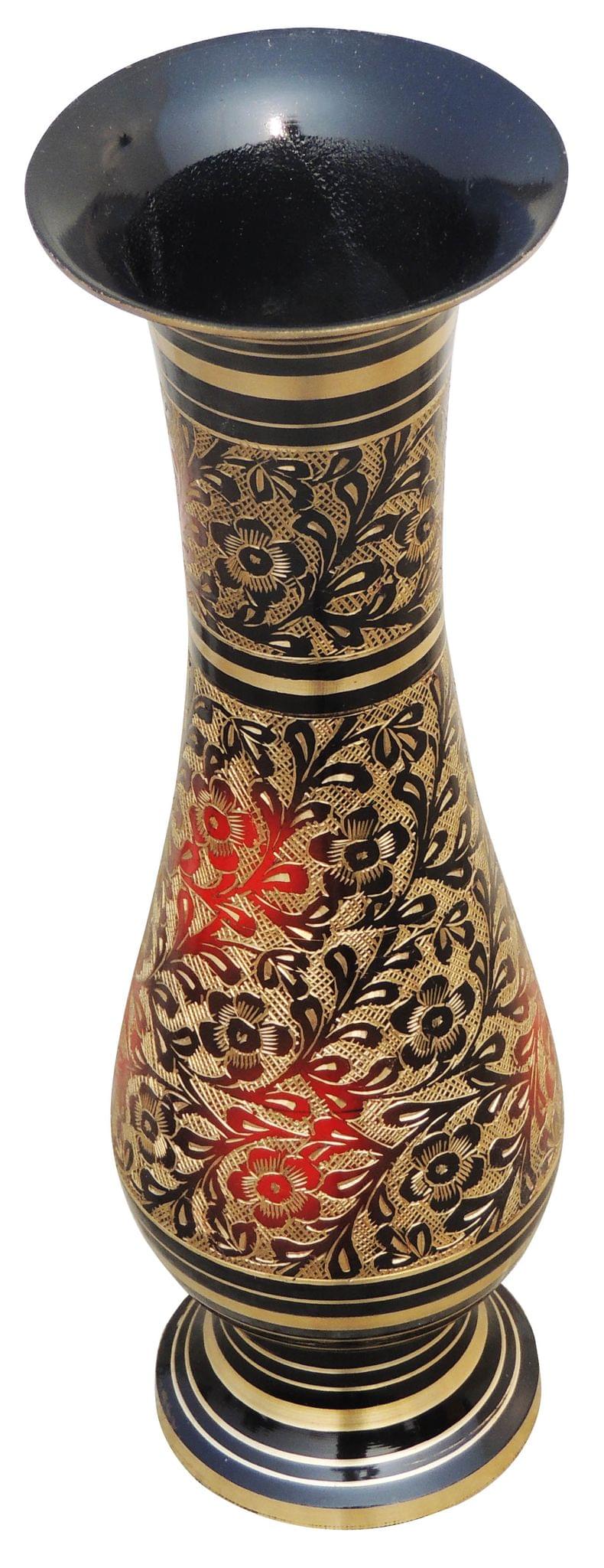 Brass & , Vase — 10.9"