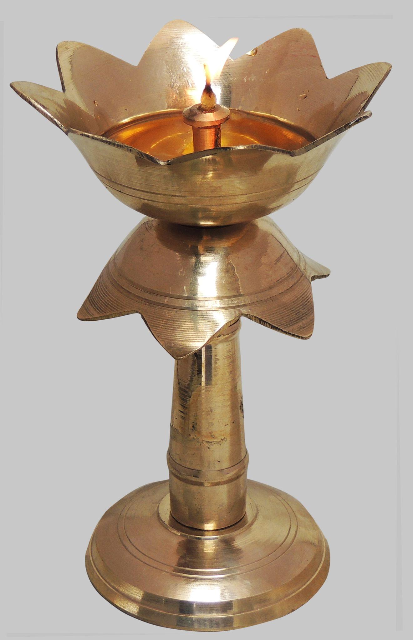 Brass Kamal Stand Deepak no. 3 — 5.3"