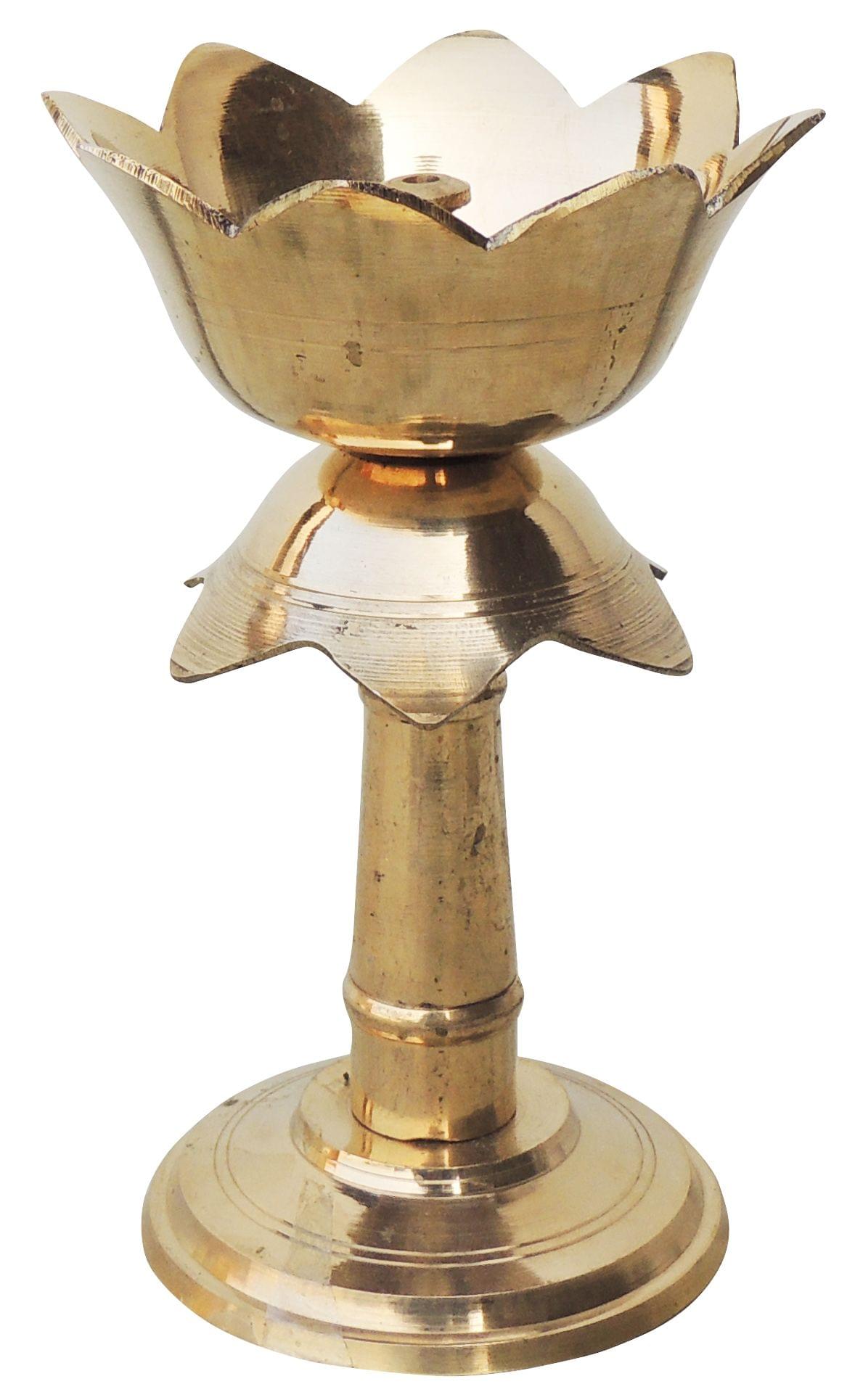 Brass Kamal Stand Deepak No.4 — 5.5"