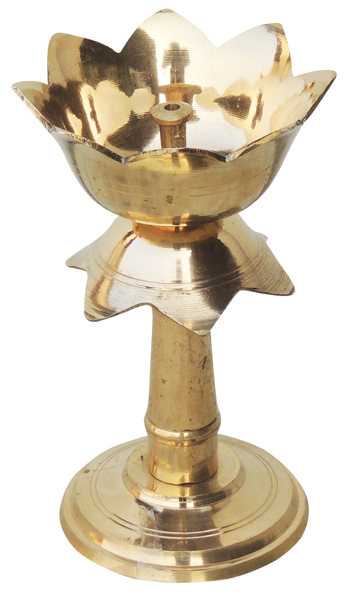 Brass Kamal Stand Deepak No.4 — 5.5"