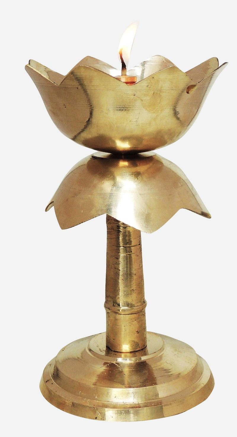 Brass Kamal Stand Deepak No. 5 — 6"