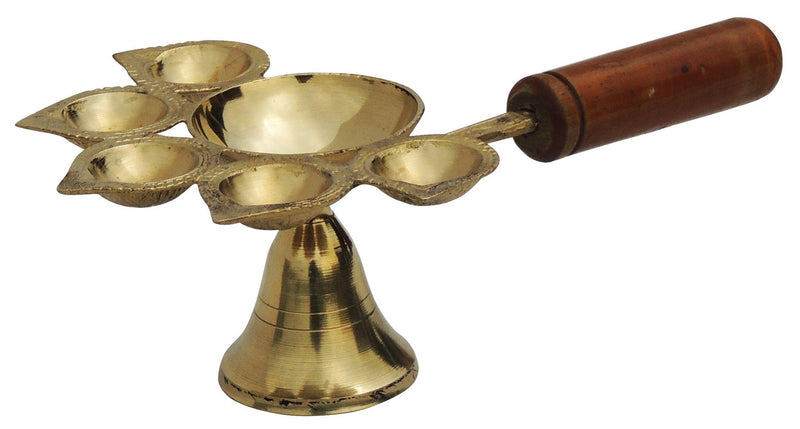 Brass Lakdhi Panch Arti No. 4 — 2.9"
