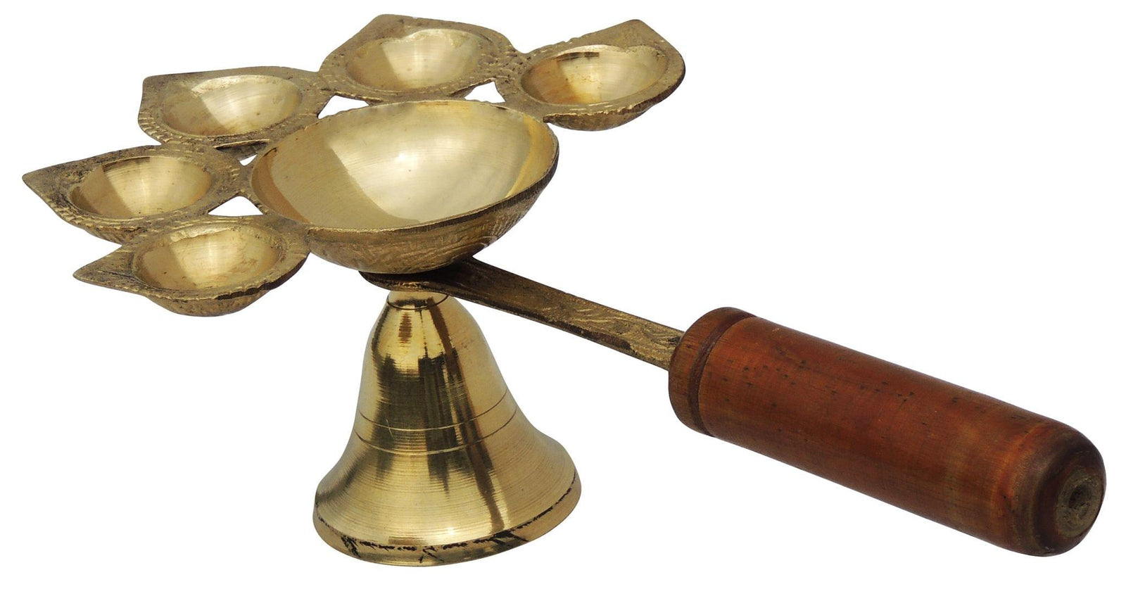 Brass Lakdhi Panch Arti No. 4 — 2.9"