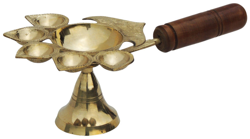 Brass Lakdhi Panch Arti No. 5 — 3.5"