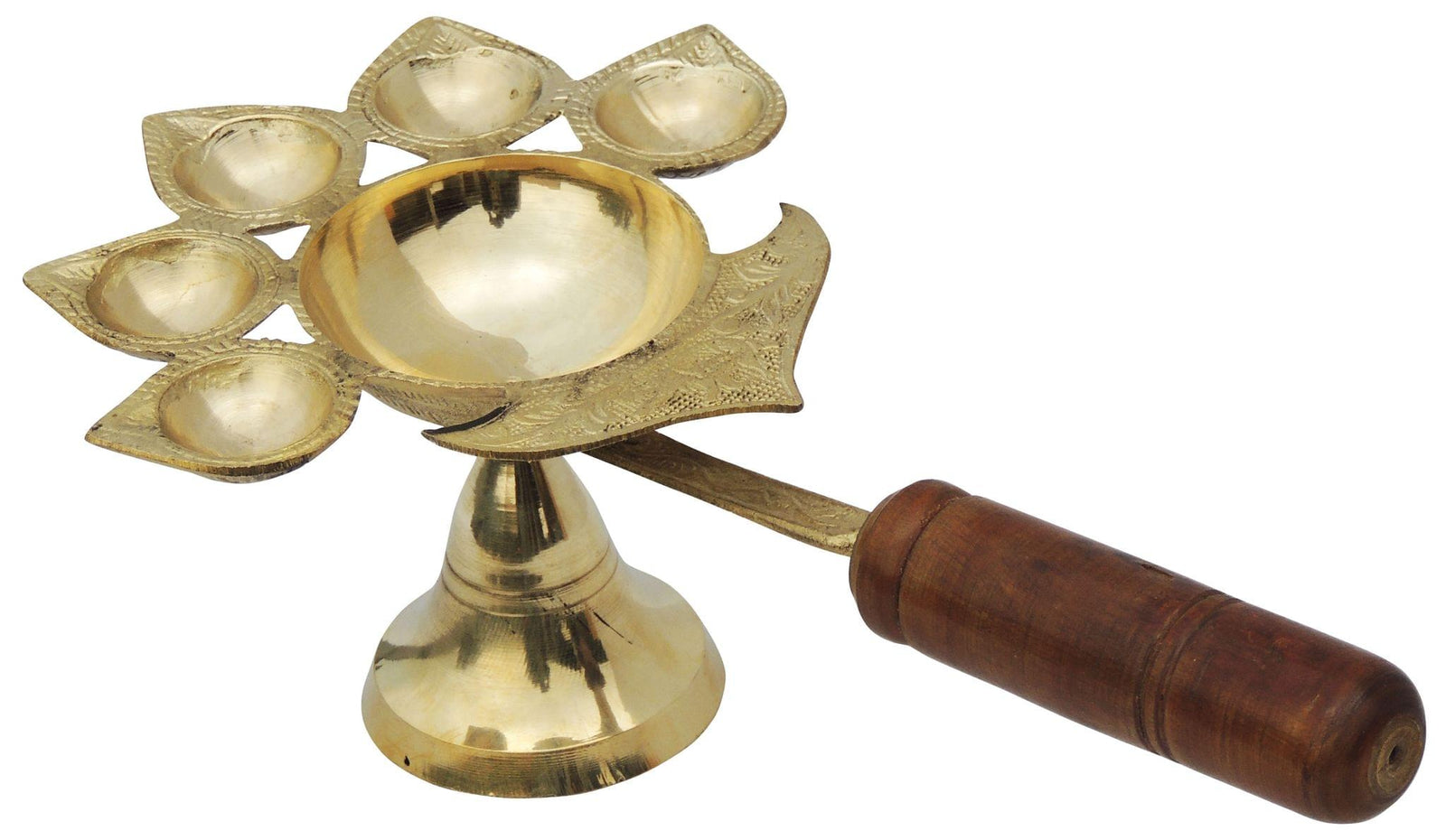 Brass Lakdhi Panch Arti No. 5 — 3.5"