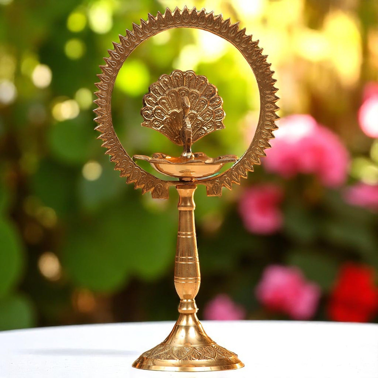 Brass Deepak More Charkar 10 — 12"