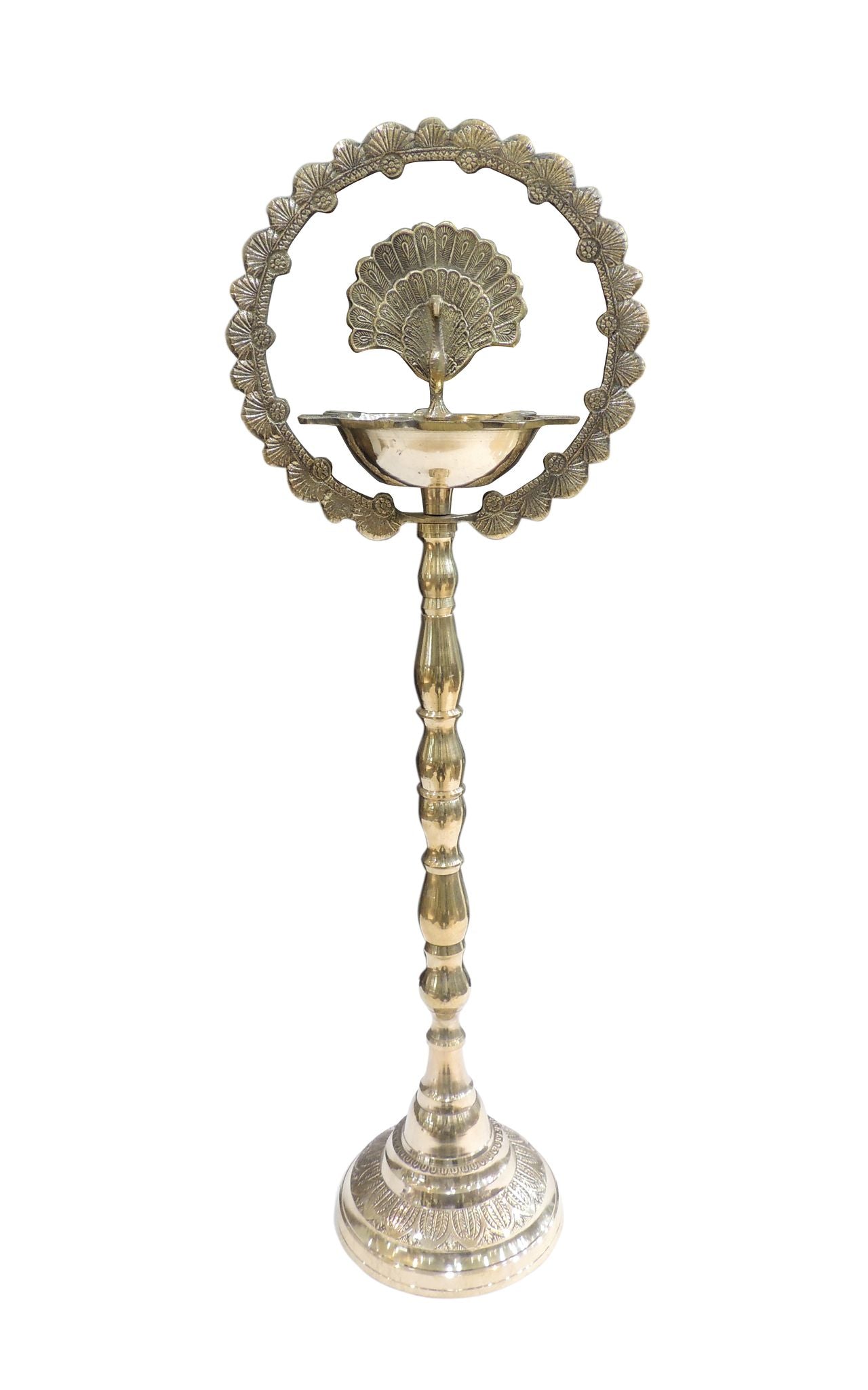 Brass Table Decor Peacock Deepak — 30"