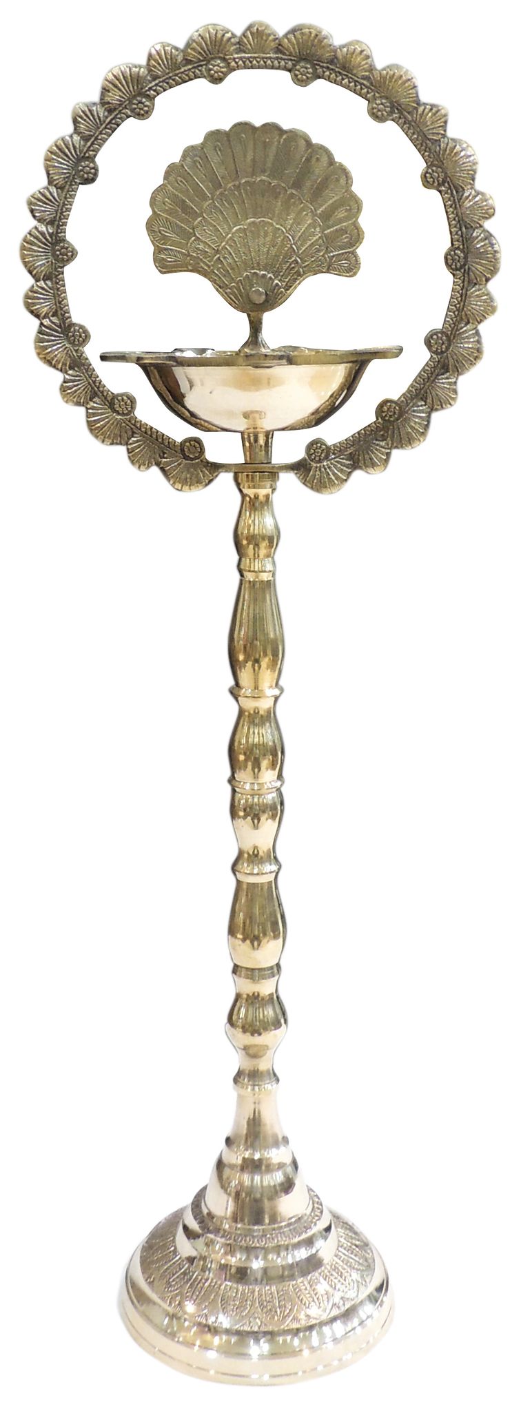 Brass Table Decor Peacock Deepak — 30"