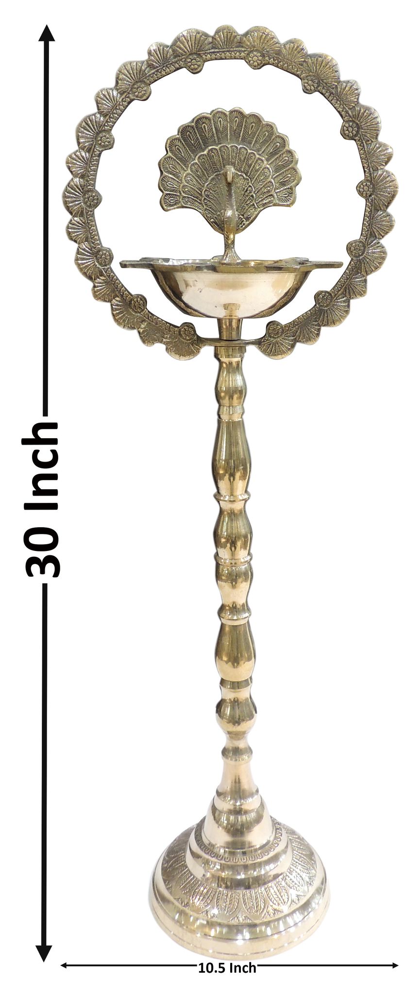 Brass Table Decor Peacock Deepak — 30"
