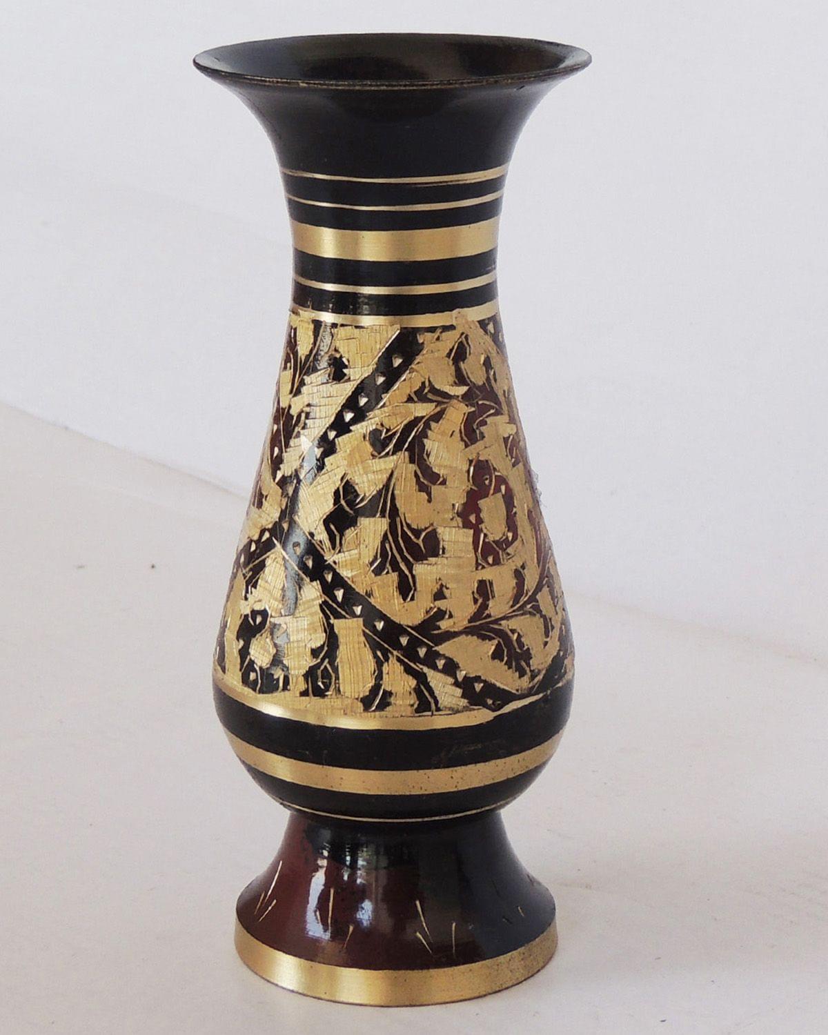 Brass & , Vase — 5.4"