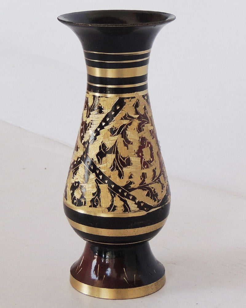 Brass & , Vase — 5.4"