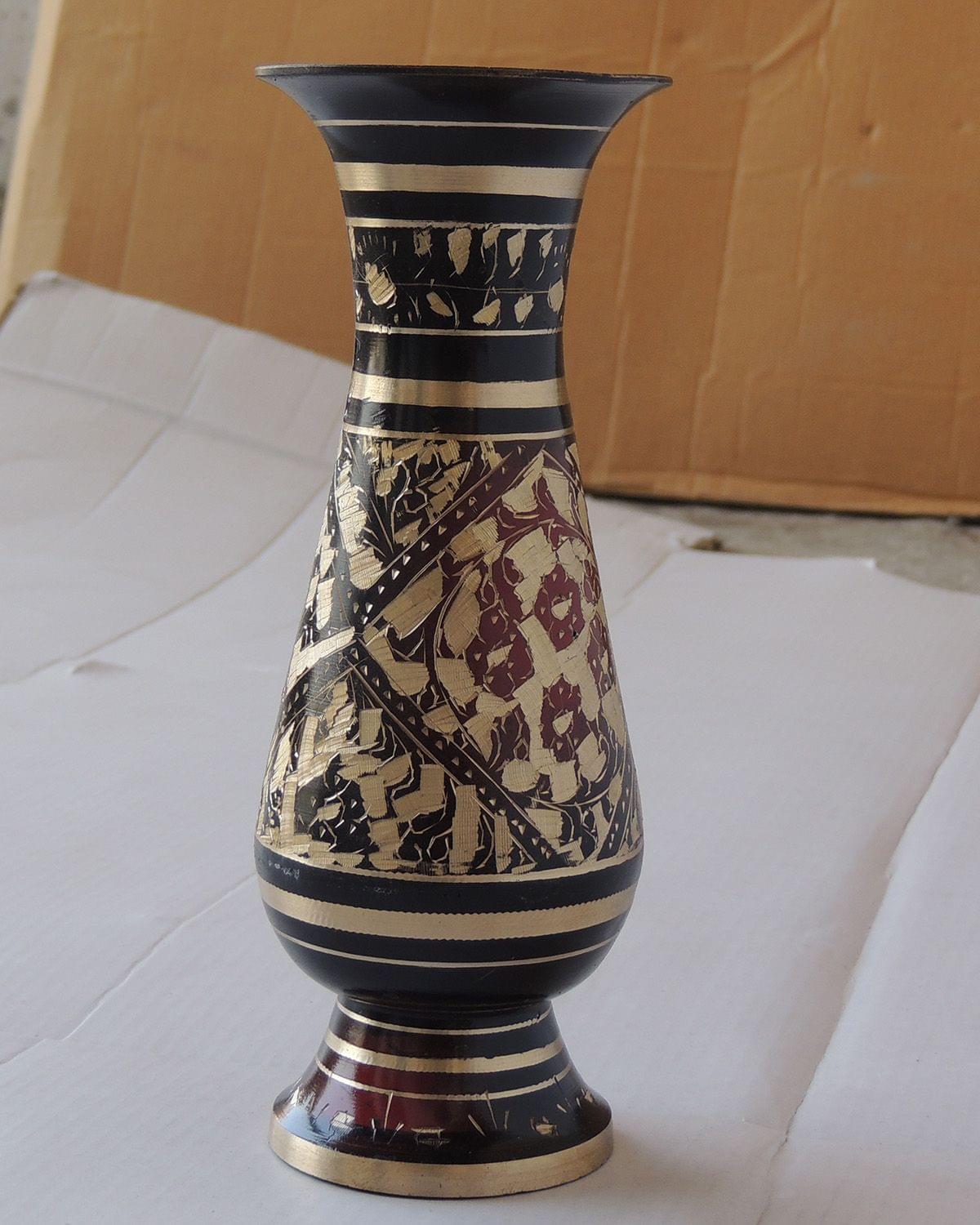 Brass & , Vase — 7"