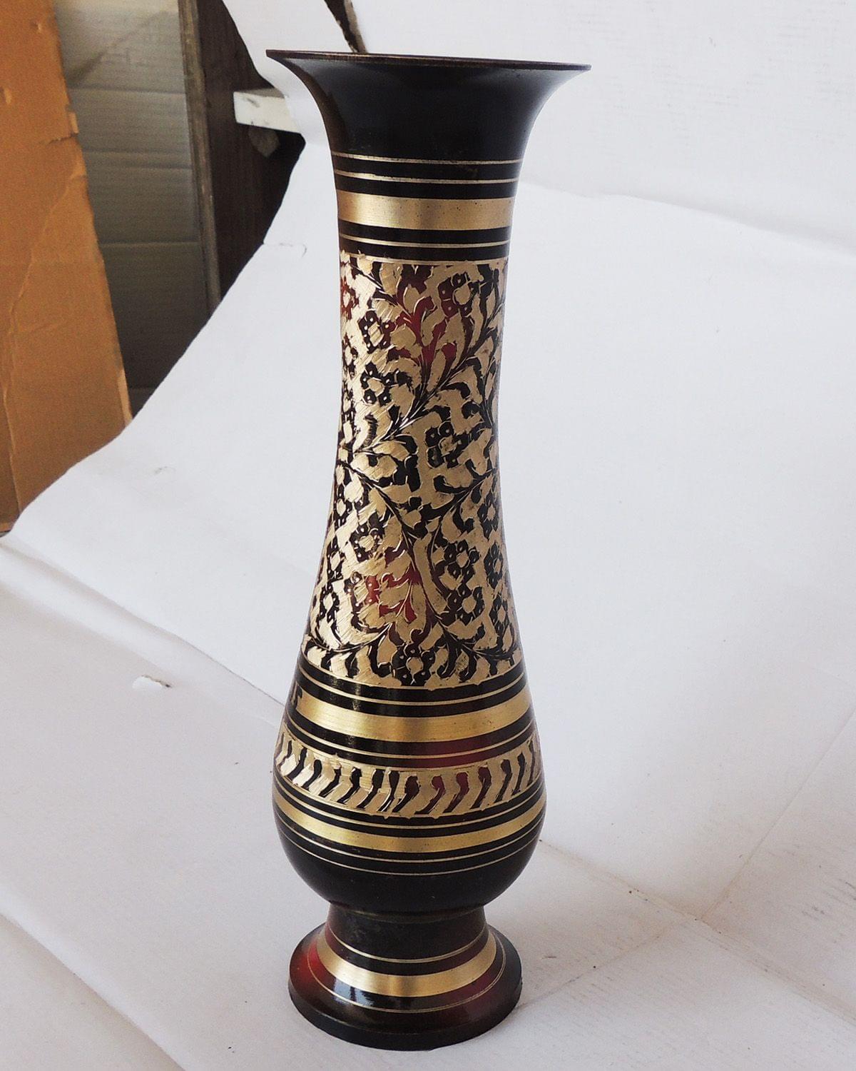 Brass & , Vase — 13.4"