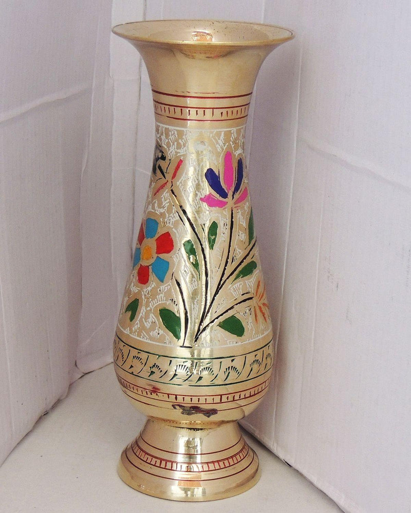 Brass & , Vase — 7.4"