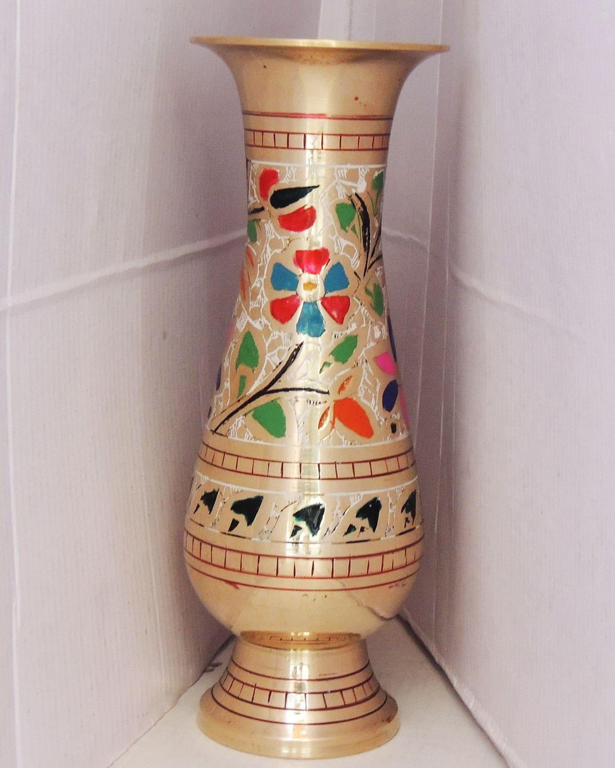 Brass & , Vase — 8.5"