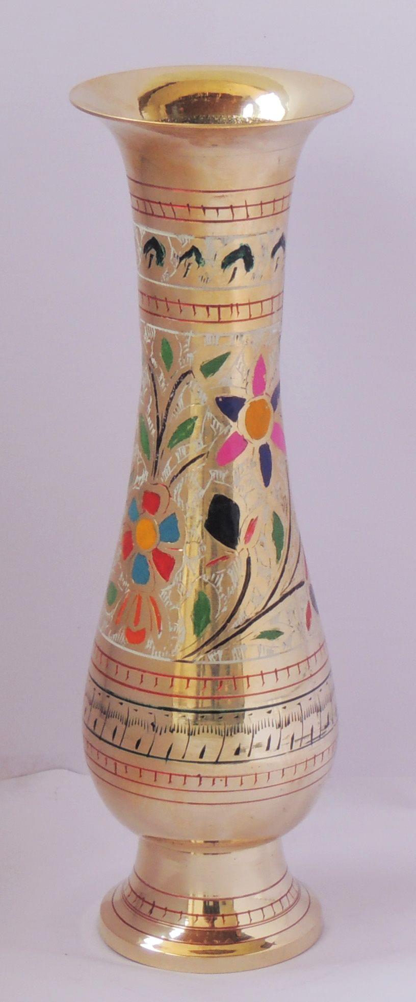 Brass & , Vase — 11"