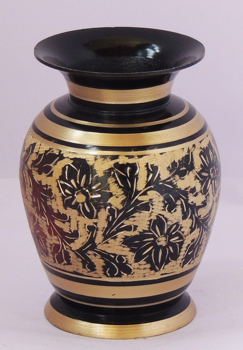 Brass & , Vase — 4"