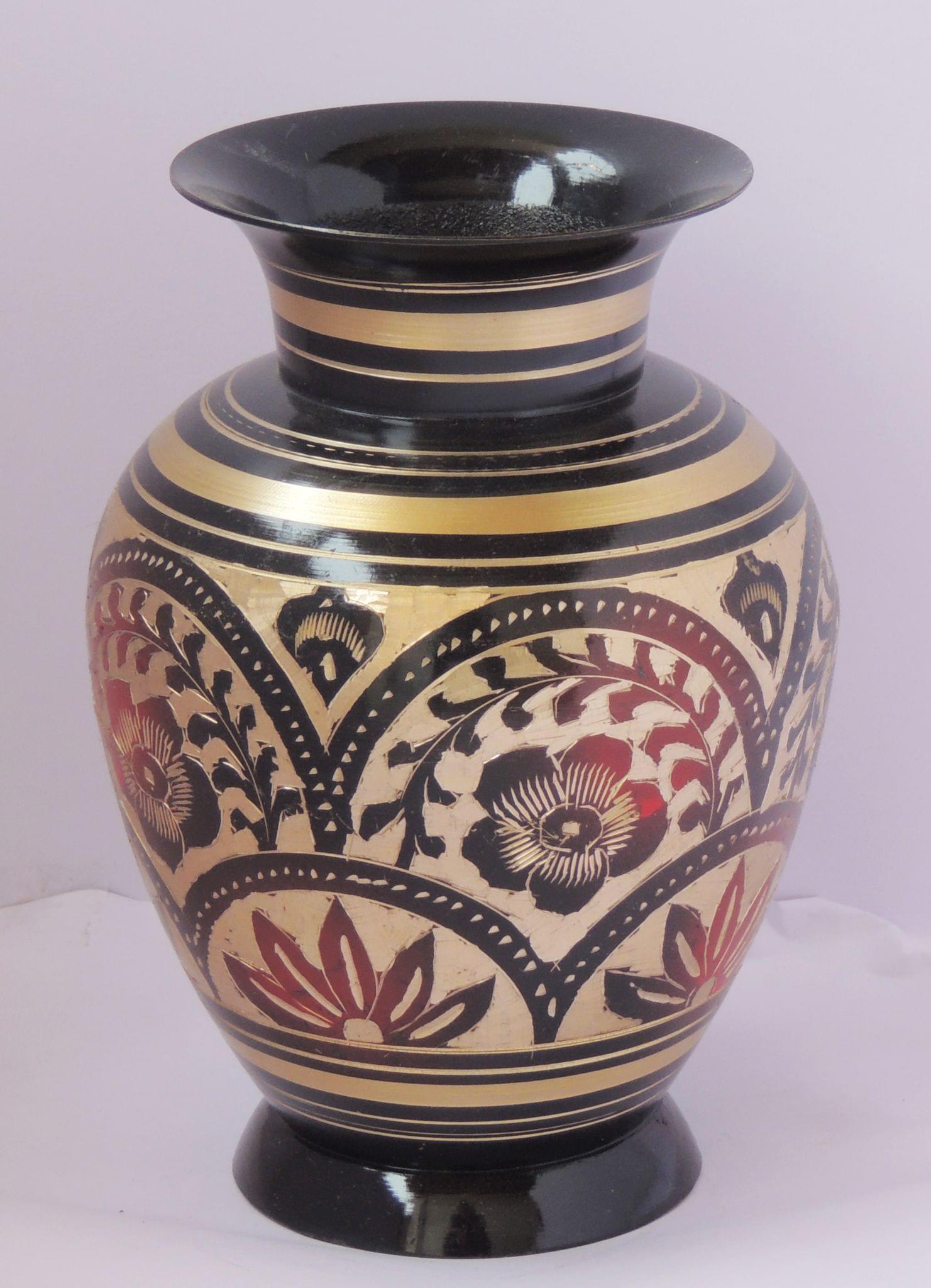 Brass & , Vase — 7.4"