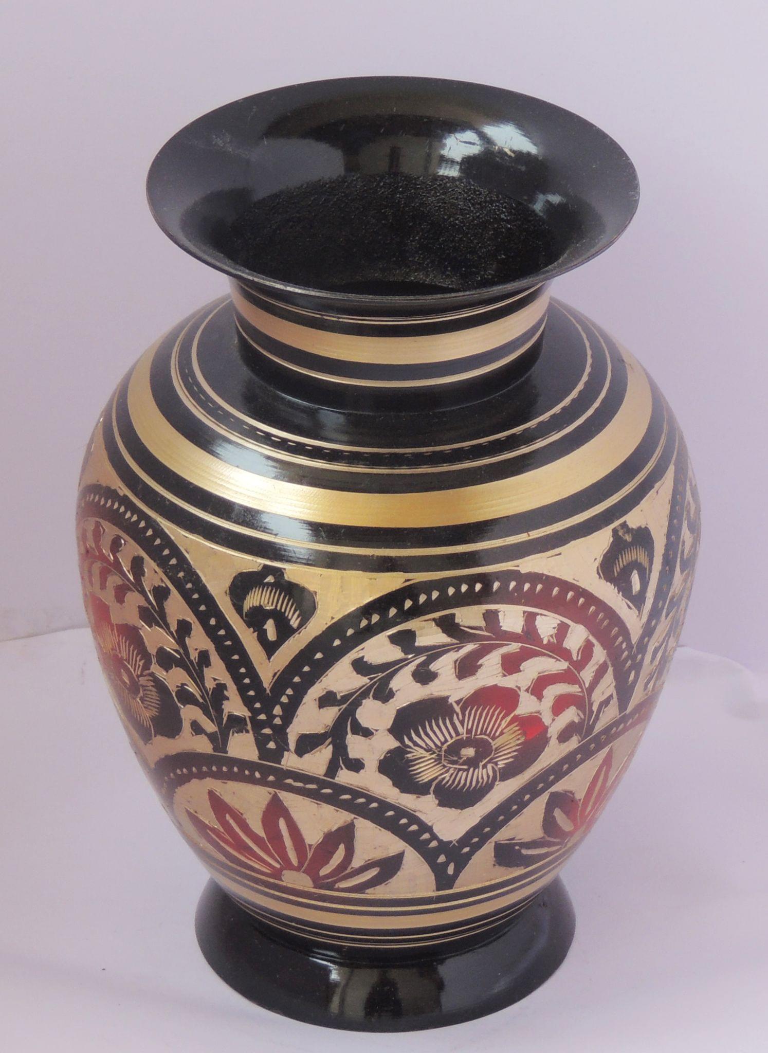 Brass & , Vase — 7.4"